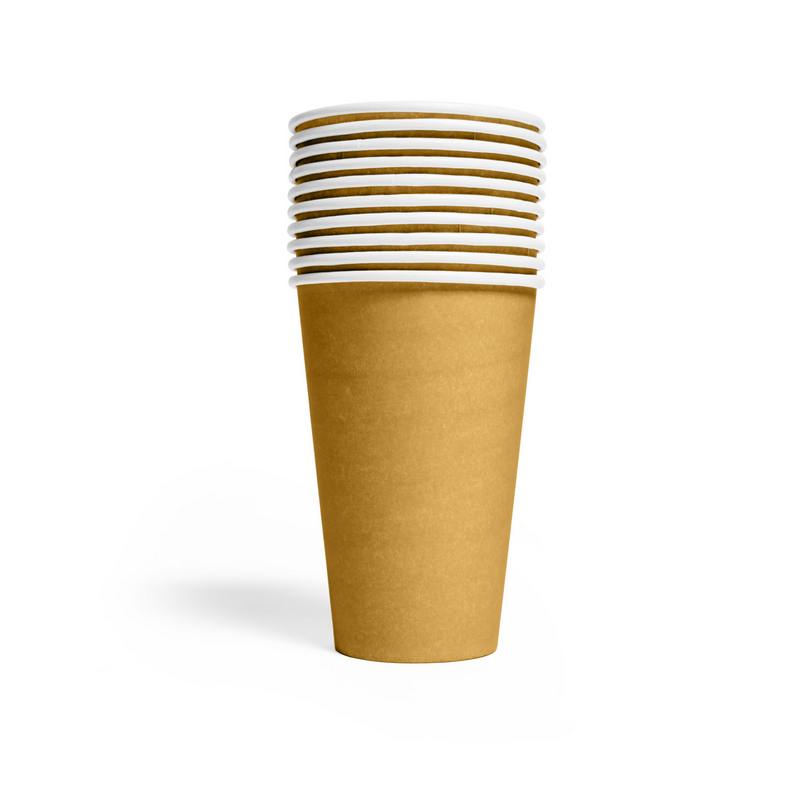 Papkrus Guld - 8 stk (210 ml) | Guld tema Krus - Temashop