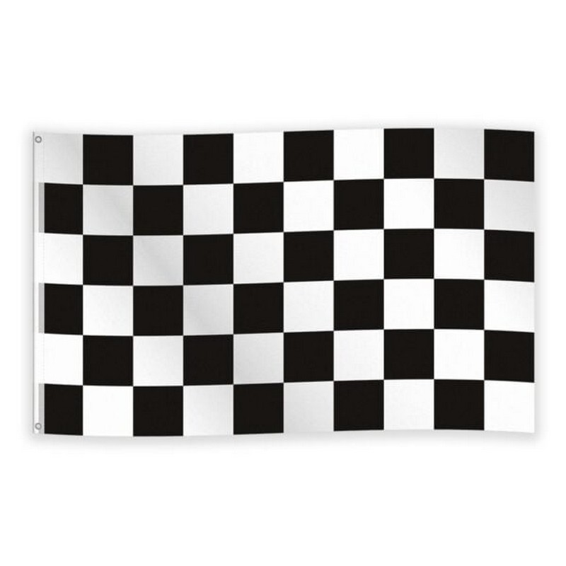 Stribet Racer Flag - 1 stk (150 x 90 cm) | Racerløb tema Flag - Temashop