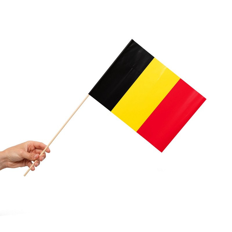 Belgien Flag På Pinde