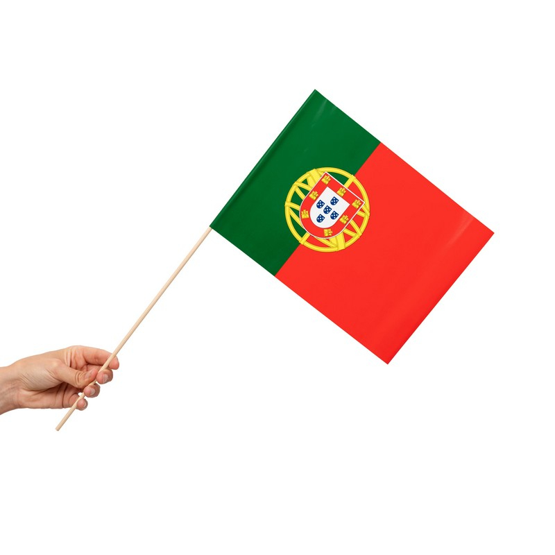 Portugal Flag På Pinde - 10 stk (20 x 30 cm) | Portugal Flag - Temashop