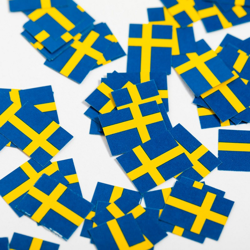 Sverige Flag Konfetti - 150 stk | Sverige Konfetti - Temashop