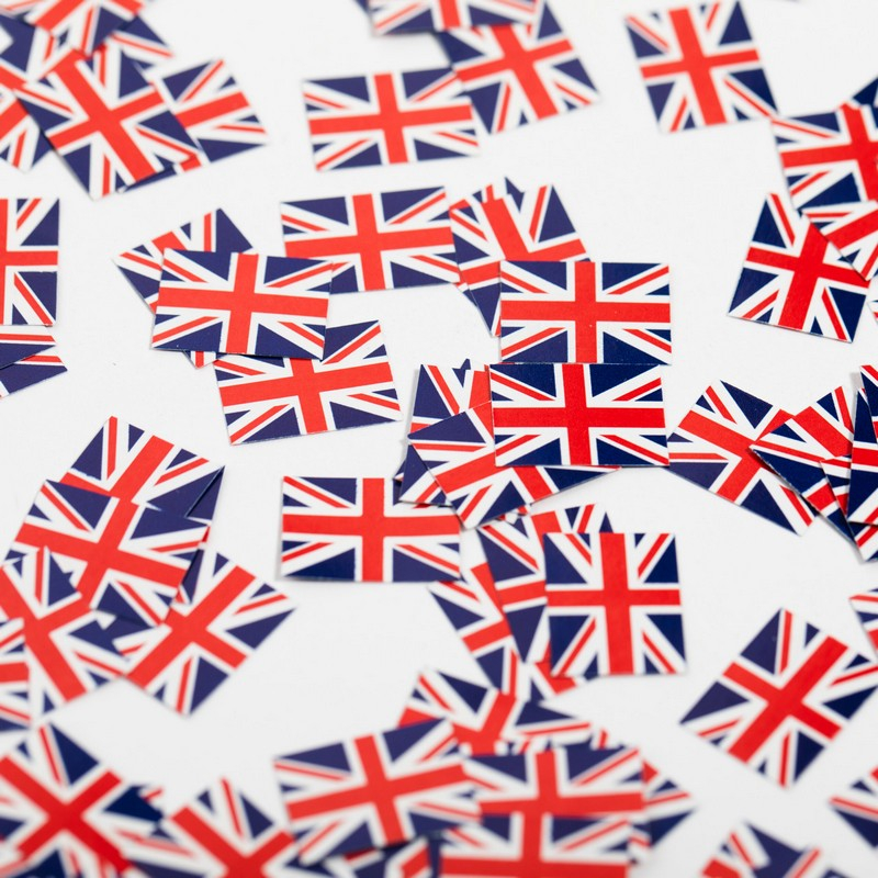 Storbritannien Flag Konfetti - 150 stk | Storbritannien Konfetti - Temashop