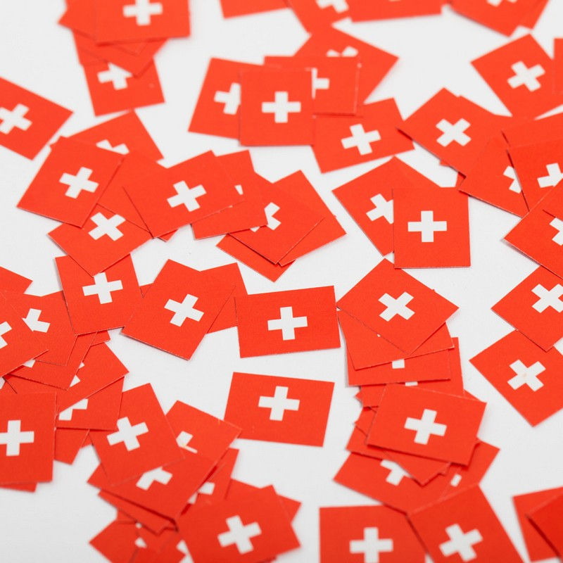 Schweiz Flag Konfetti - 150 stk | Schweiz Konfetti - Temashop