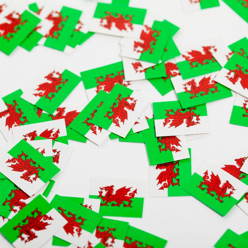 Wales Flag Konfetti - 150 stk | Wales Konfetti - Temashop