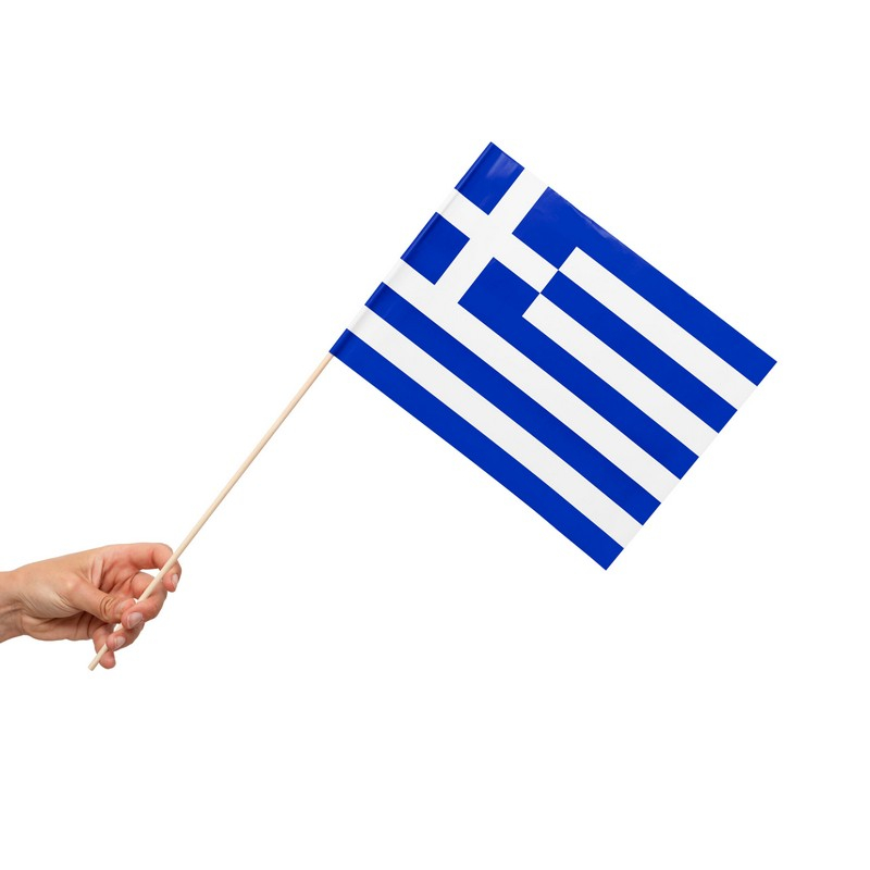 Grækenland Flag På Pinde