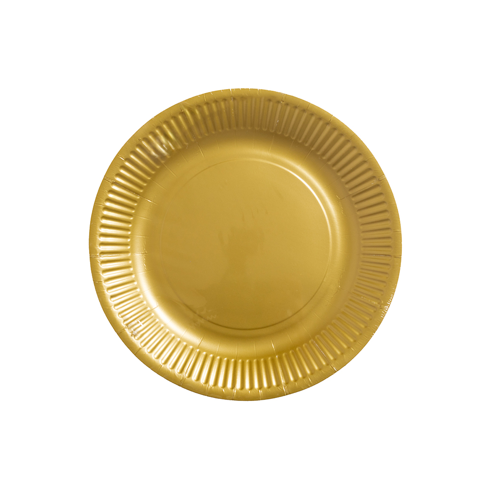Paptallerkener Guld - 16 stk (Ø 23 cm) | Guld tema Tallerkner - Temashop