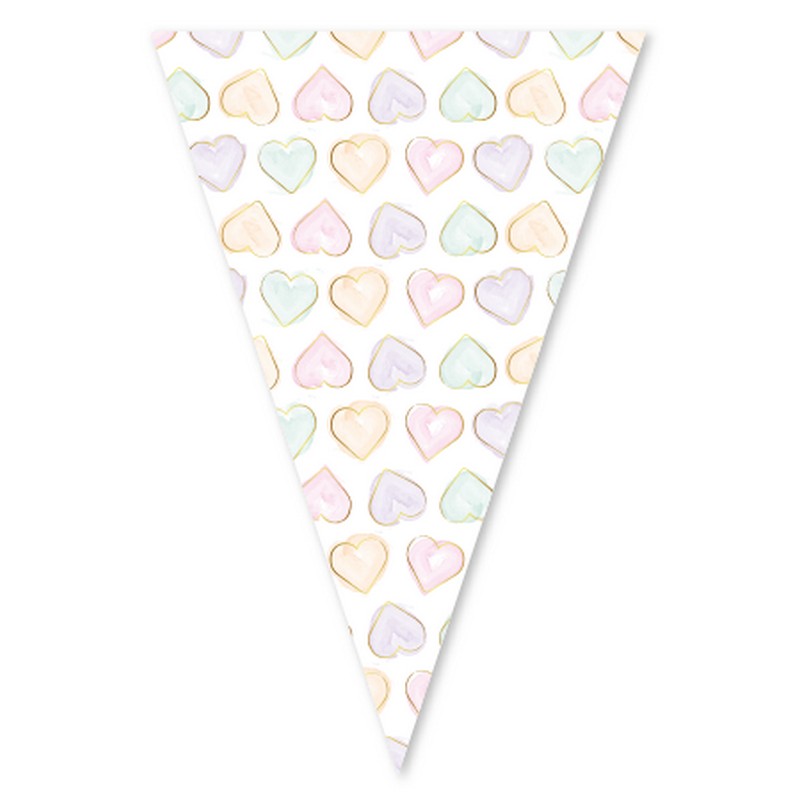 Hjerte Vimpelguirlande Pastel