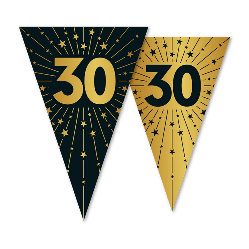 30 Års Golden Celebrations Vimpelguirlande