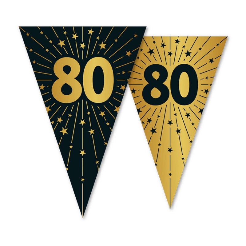 80 Års Golden Celebrations Vimpelguirlande