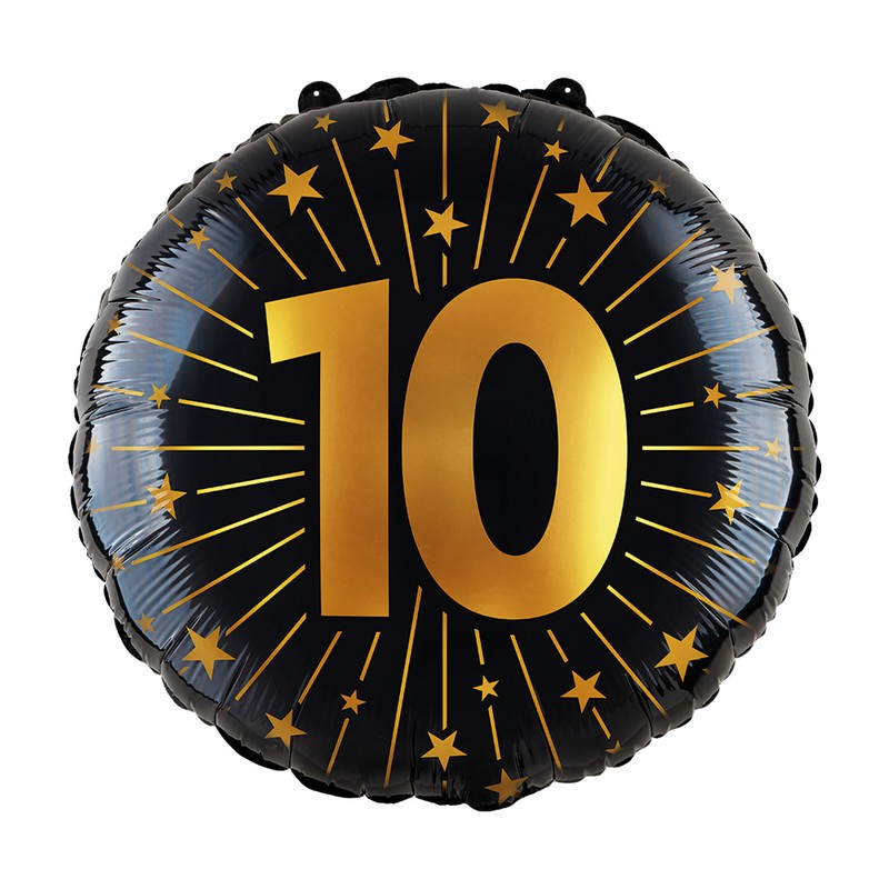 10 Års Golden Celebrations Folieballon