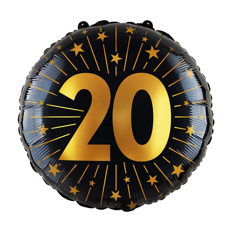 20 Års Golden Celebrations Folieballon