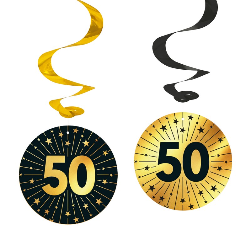 50 Års Golden Celebrations Swirls - 4 dele | 50 år Spiraler/string - Temashop
