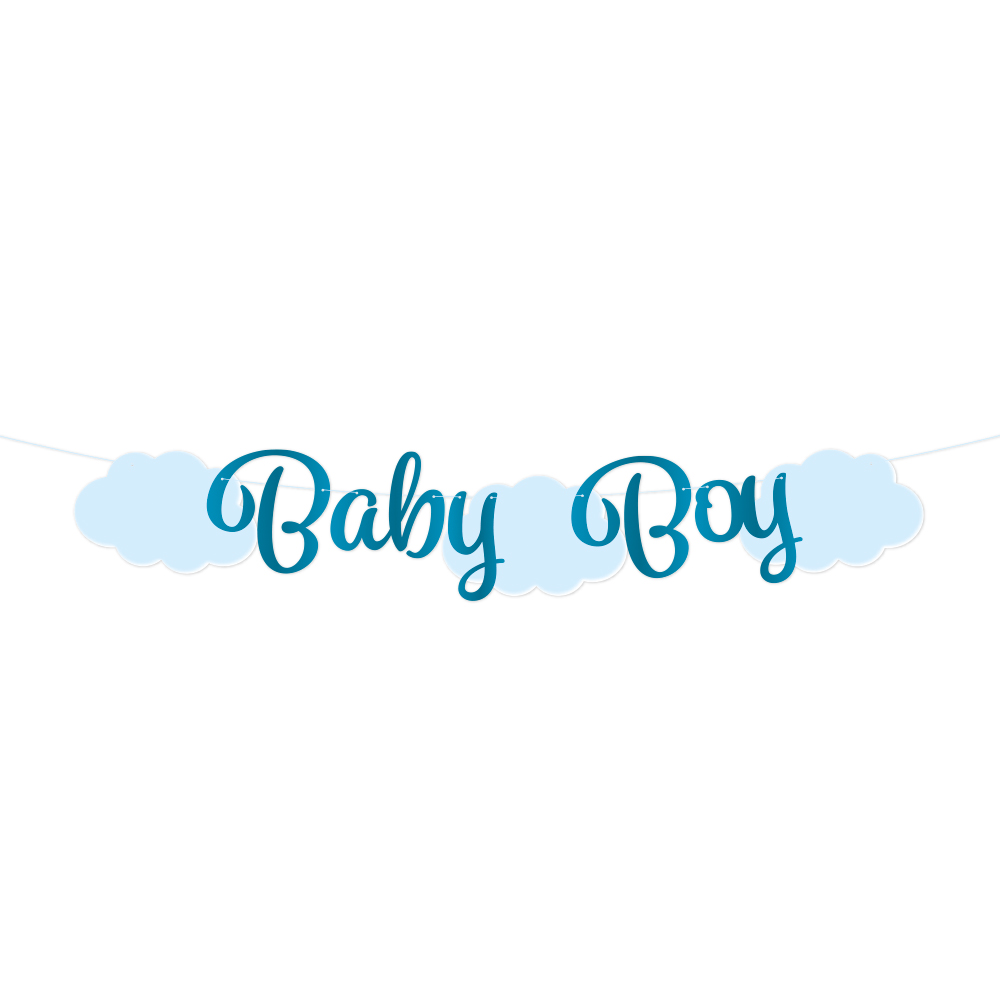 Baby Boy Bogstavbanner Blå