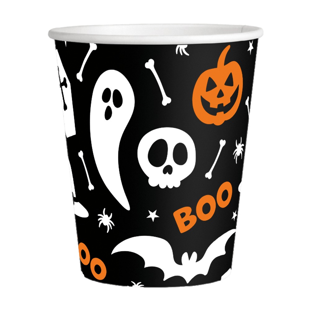 Halloween Boo Papkrus Sort/Hvid/Orange