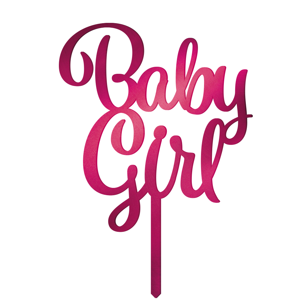 Baby Girl Kagetopper Pink - 1 stk | Baby Kagefigur / kagetopper - Temashop