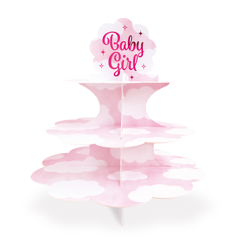 Baby Girl Kagestand Lyserød - 1 stk | Baby Kagestand - Temashop