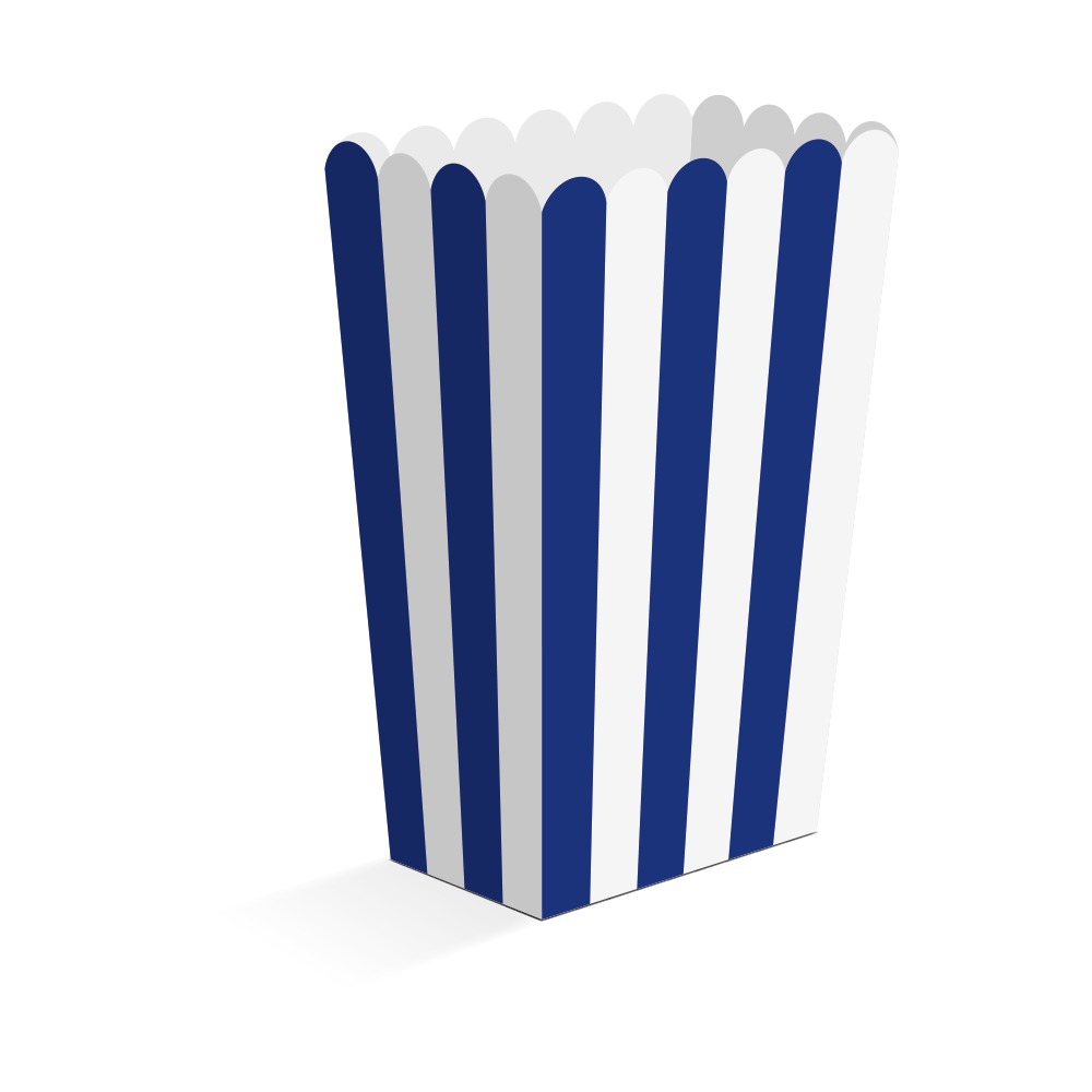 Stribede Popcornbægre Navyblå