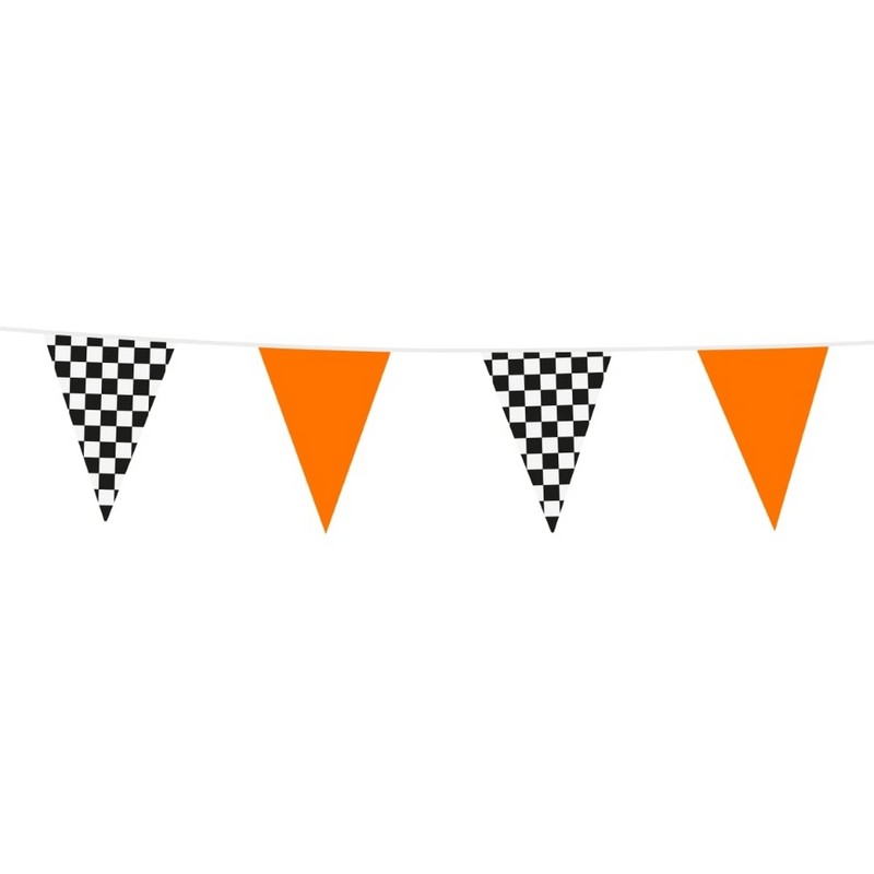 Ternet Vimpelguirlande Orange - 1 stk (10 m) | Orange tema Guirlander - Temashop