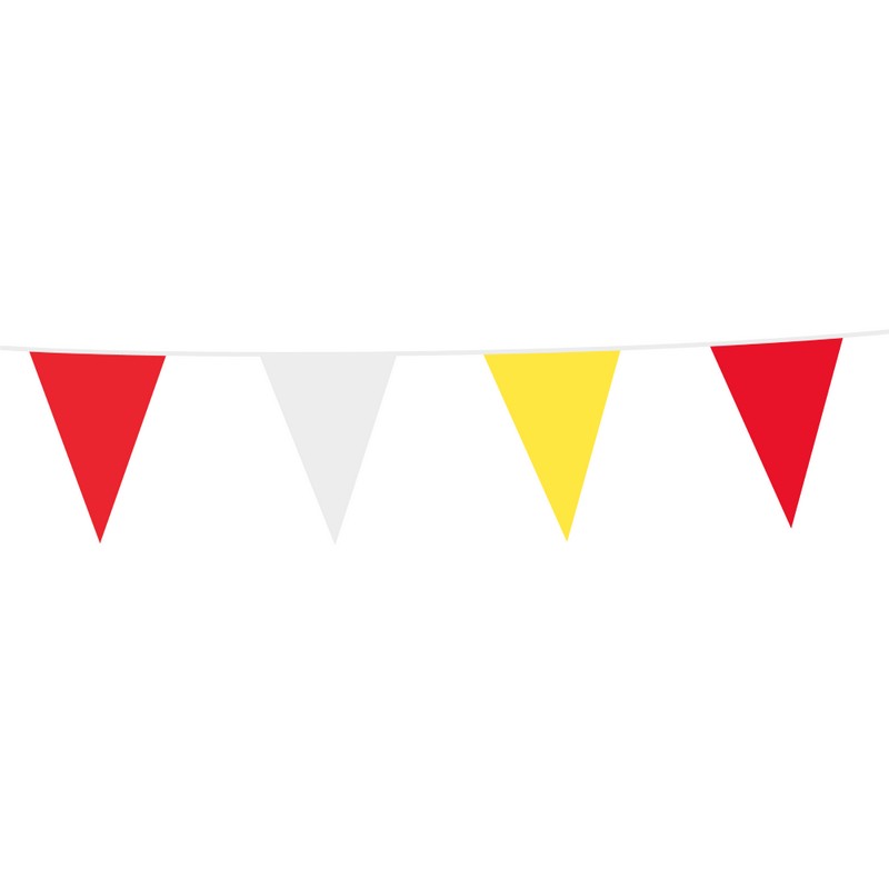 Vimpelguirlande Rød/Hvid/Gul - 1 stk (10 m) - Temashop