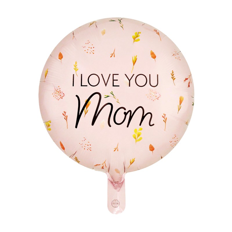 I Love You Mom Folieballon Lyserød
