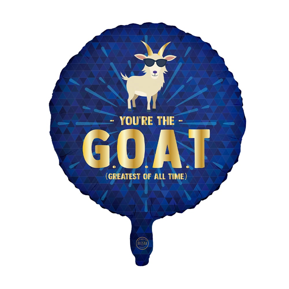 You're The G.O.A.T Folieballon Blå/Guld - 1 stk (46 cm) | Ged Folieballoner - Temashop