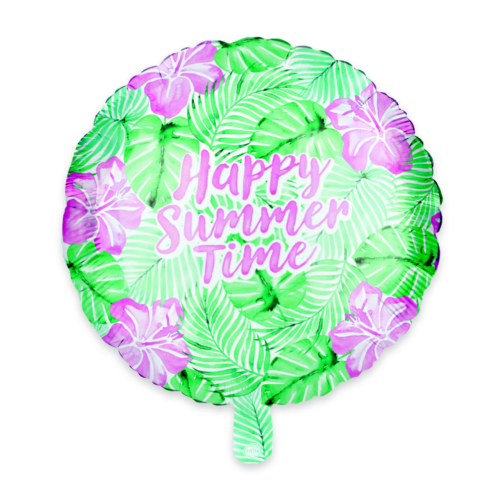 Happy Summer Time Folieballon Grøn/Lilla