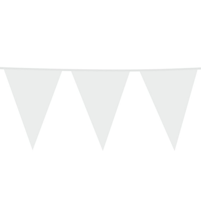 Vimpelguirlande Hvid - 1 stk (30 x 45 cm) | Hvidt tema Guirlander - Temashop
