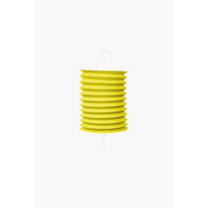 Cylinder Papirlanterne Gul - 1 stk (16 cm) | Gul tema Lanterner - Temashop