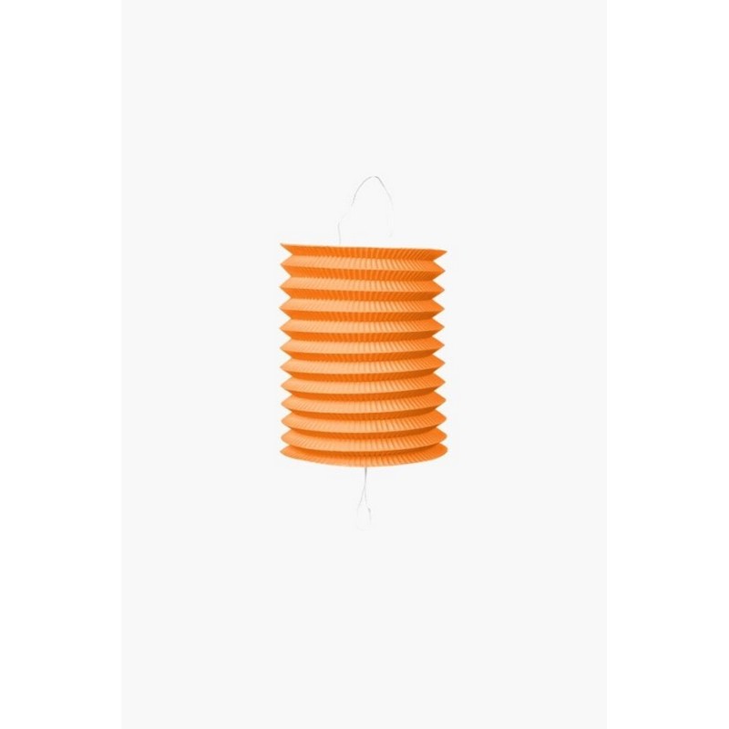 Cylinder Papirlanterne Orange - 1 stk (16 cm) | Orange tema Lanterner - Temashop