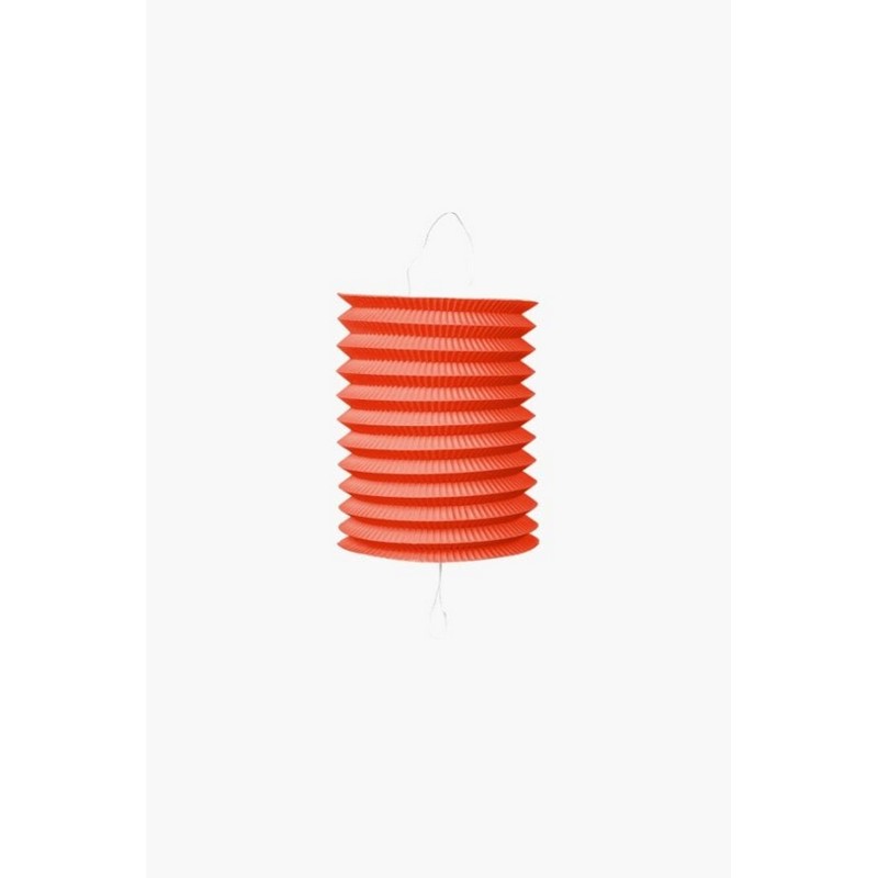 Cylinder Papirlanterne Rød - 1 stk (16 cm) | Rødt tema Lanterner - Temashop