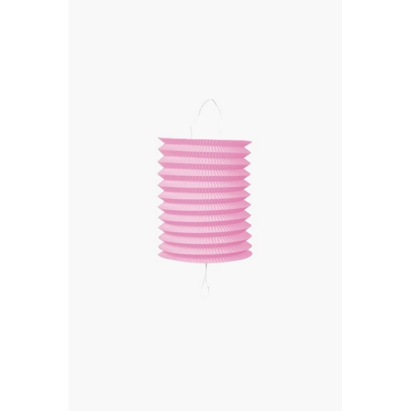 Cylinder Papirlanterne Lyserød - 1 stk (16 cm) | Lyserødt Tema Lanterner - Temashop