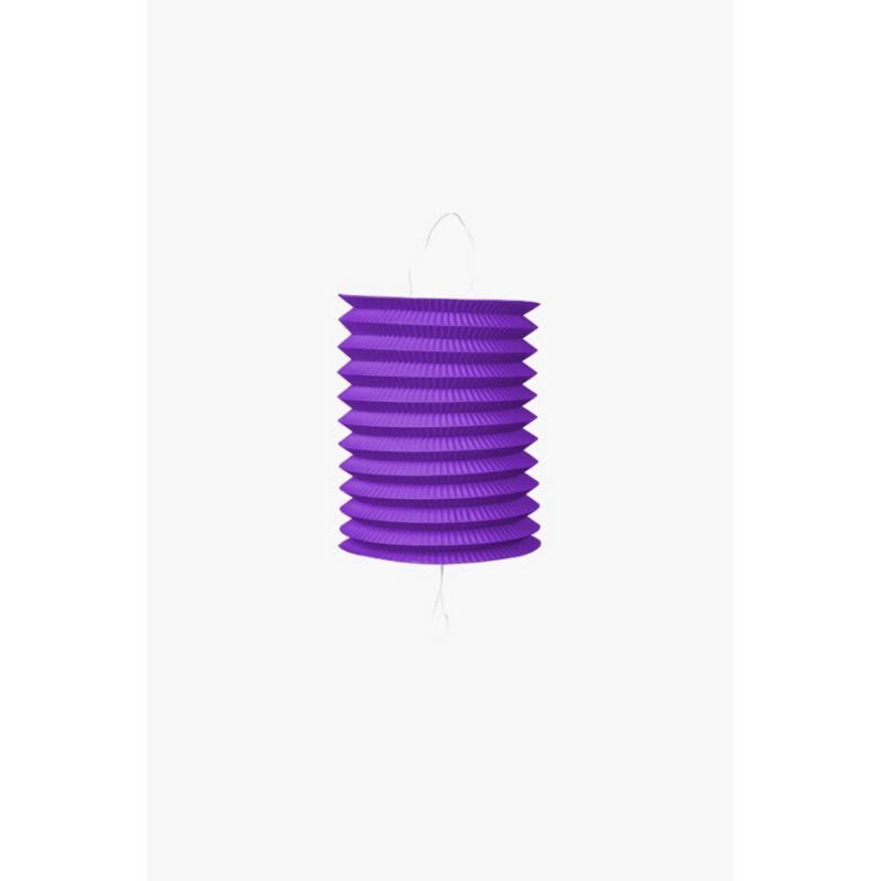 Cylinder Papirlanterne Lilla - 1 stk (16 cm) | Lilla tema Lanterner - Temashop