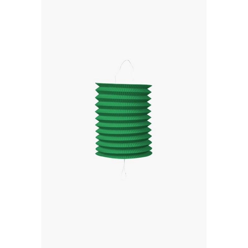 Cylinder Papirlanterne Grøn - 1 stk (16 cm) | Grønt tema Lanterner - Temashop