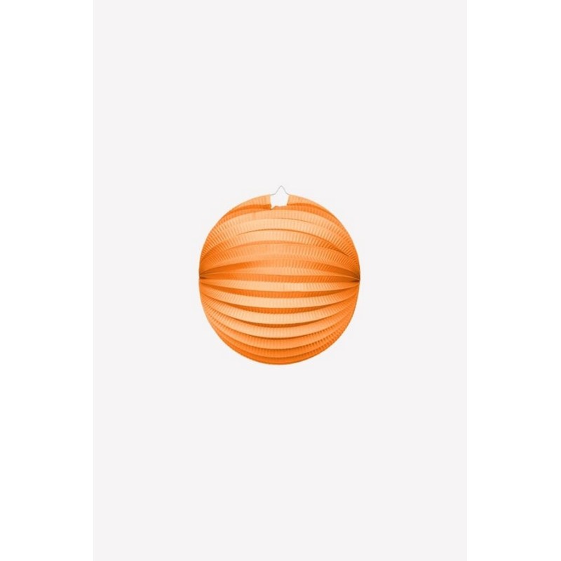 Rund Papirlanterne Orange - 1 stk (25 cm) | Orange tema Lanterner - Temashop