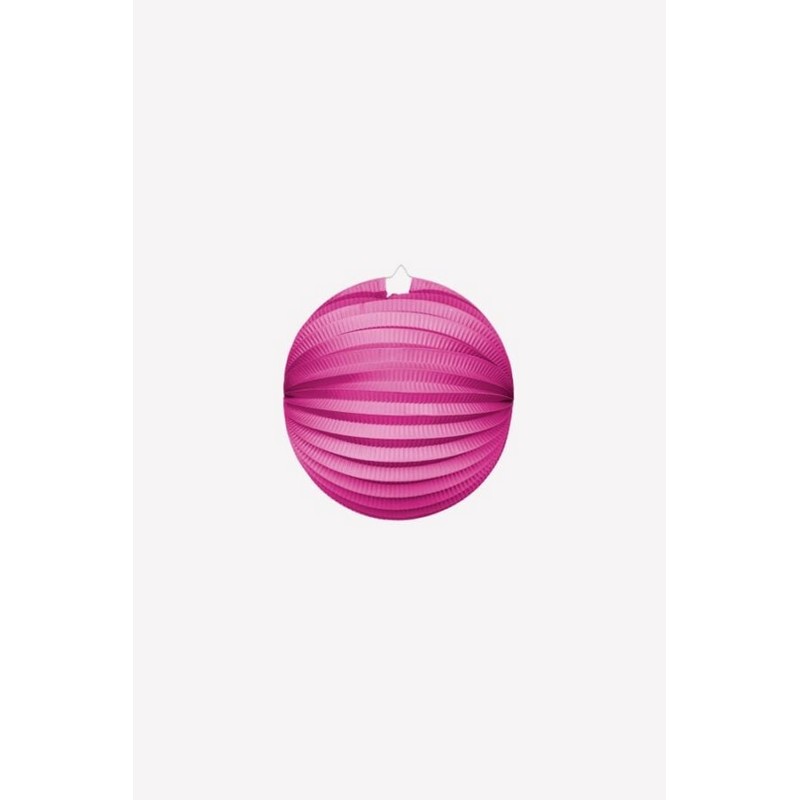 Rund Papirlanterne Pink - 1 stk (25 cm) | Pink tema Lanterner - Temashop