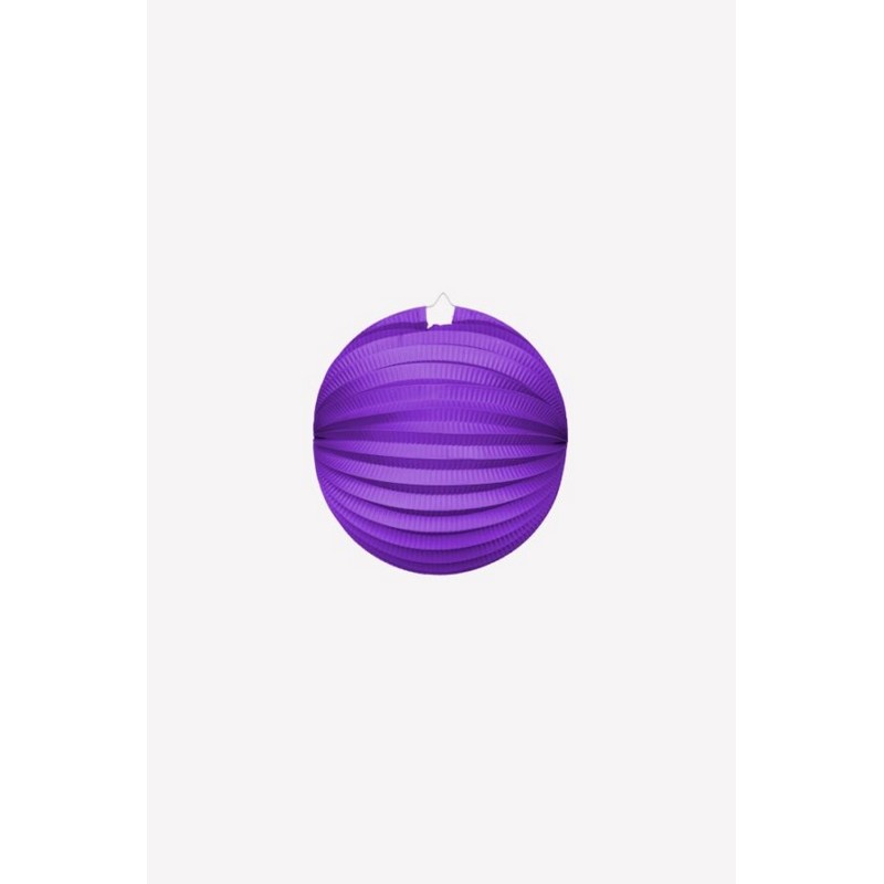 Rund Papirlanterne Lilla - 1 stk (25 cm) | Lilla tema Lanterner - Temashop