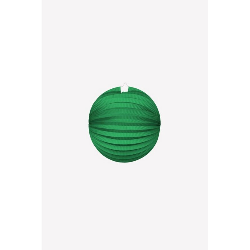 Rund Papirlanterne Grøn - 1 stk (25 cm) | Grønt tema Lanterner - Temashop
