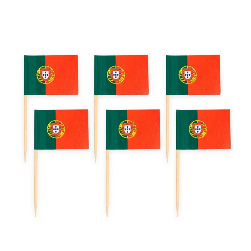 Portugal Flag Kagepinde - 50 stk | Portugal Kagepinde - Temashop