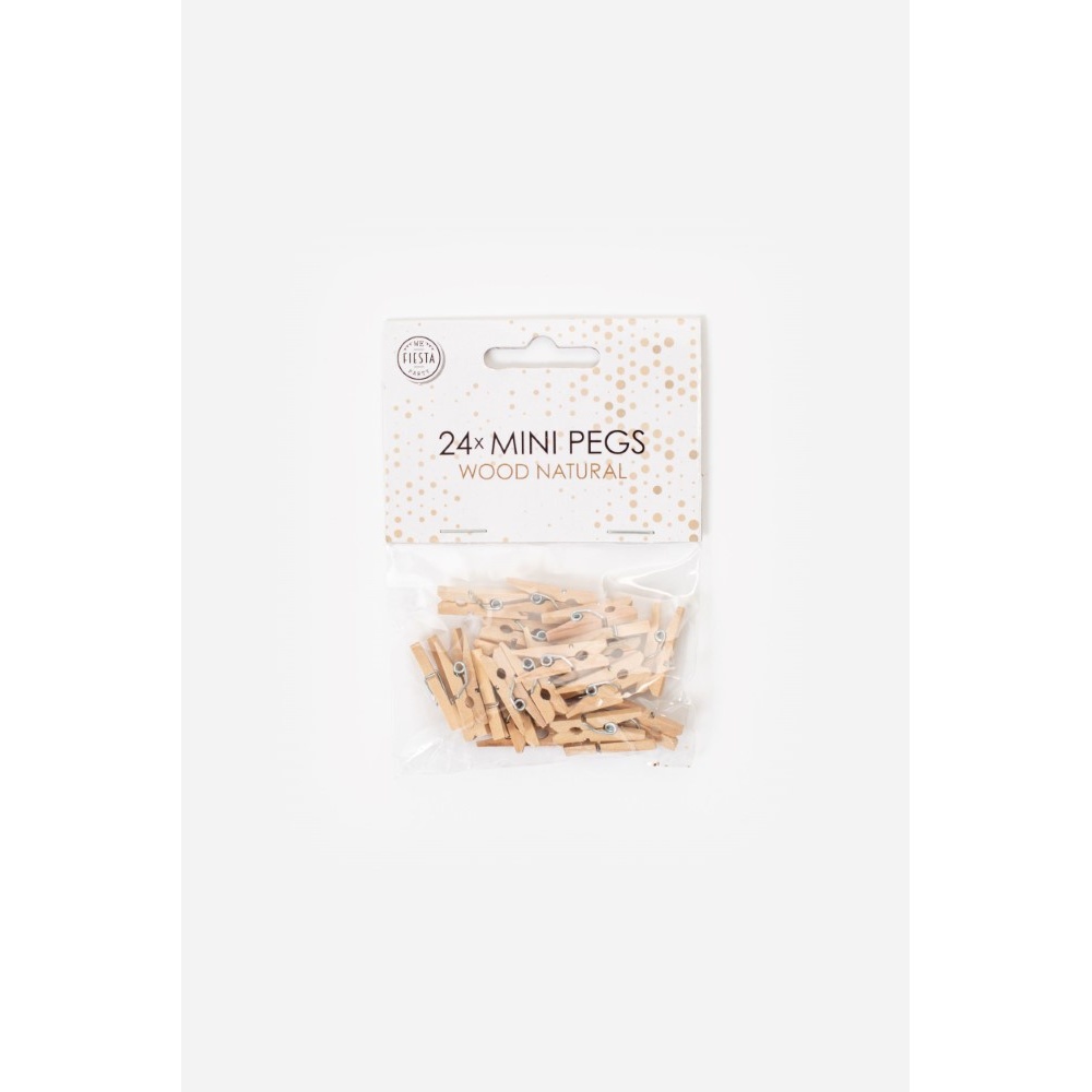 Mini Træklemmer Natur - 24 stk - Temashop