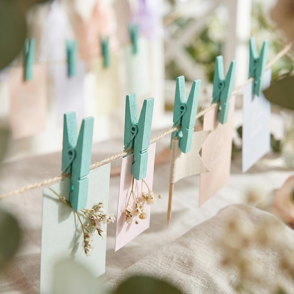 Mini Træklemmer Mintgrøn - 24 stk | Mint Tema Klemmer - Temashop