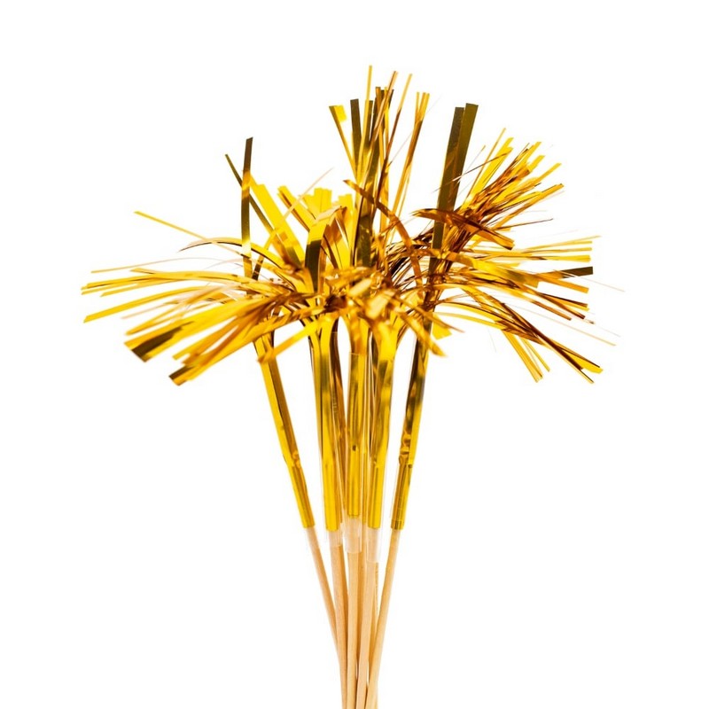 Folie Cocktailpinde Guld - 10 stk | Guld tema Drinkspinde - Temashop