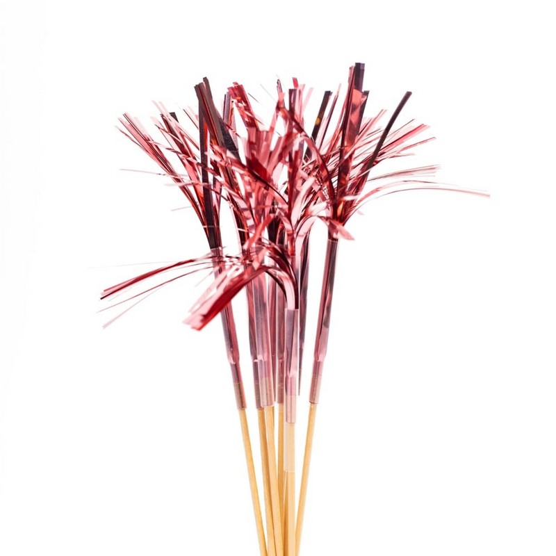 Folie Cocktailpinde Rosaguld - 10 stk | Rosaguld tema Drinkspinde - Temashop