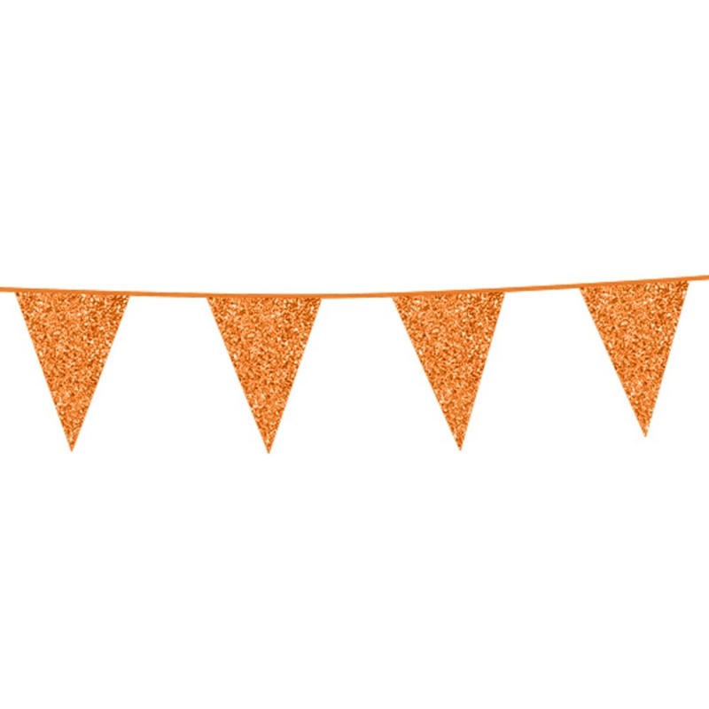 Glitter Vimpelguirlande Orange