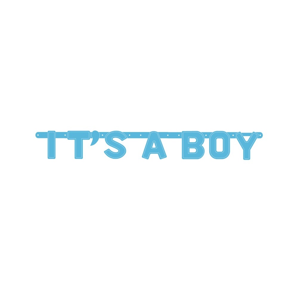 It's a Boy Banner Blå - 1 stk | Babyshower Guirlander - Temashop