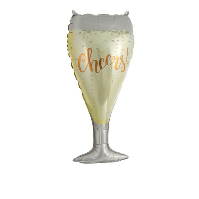 Champagneglas Folieballon Guld