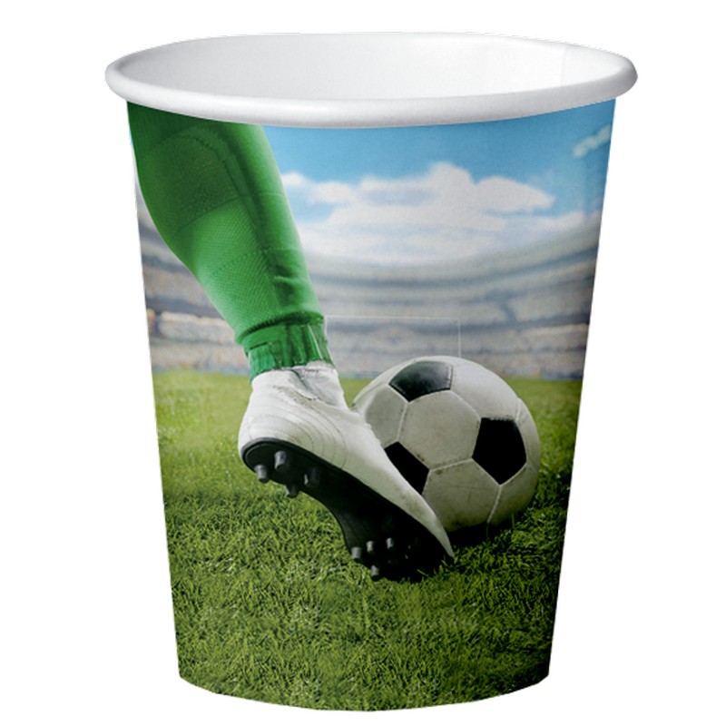 Fodbold Papkrus - 8 stk (210 ml) | Fodbold Krus - Temashop