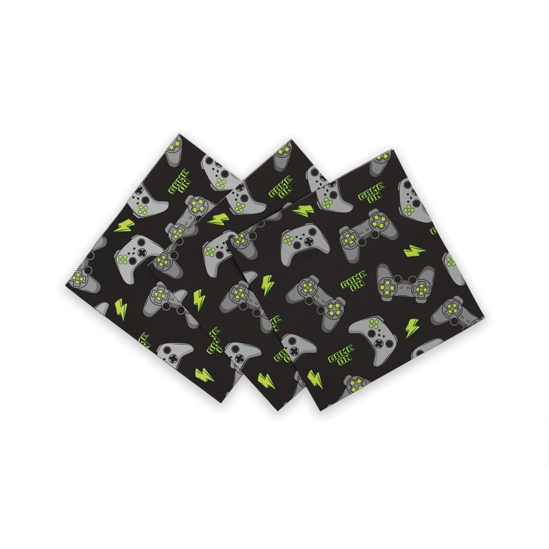 Gaming Controller Servietter - 20 stk (33 x 33 cm) | Computerspil Servietter - Temashop