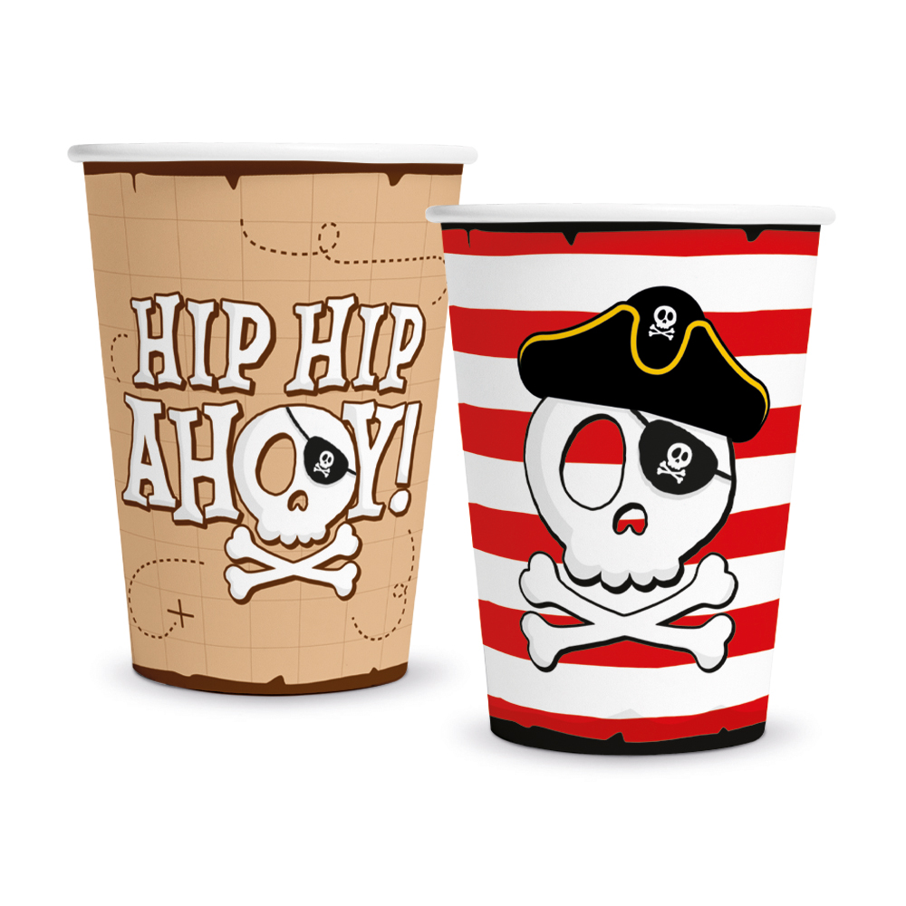 Hip Hip Ahoy Pirat Papkrus - 8 stk (210 ml) | Pirat Krus - Temashop