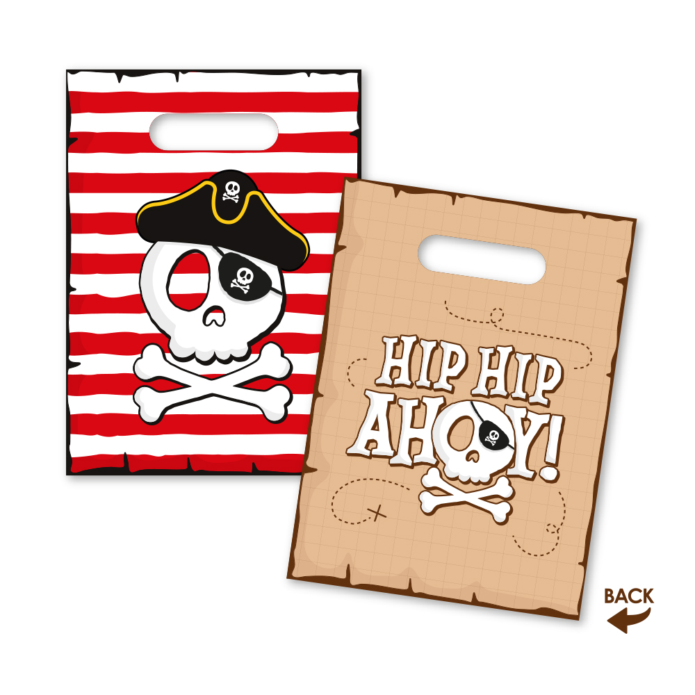 Hip Hip Ahoy Pirat Festposer - 6 stk | Pirat Poser / Goodiebags - Temashop