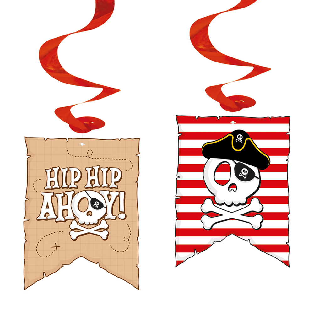 Pirat Hip Hip Ahoy Spiraler - 4 stk | Pirat Spiraler/string - Temashop